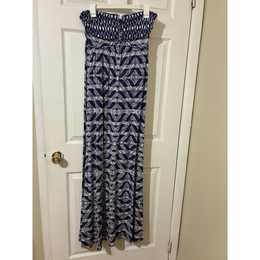 Women’s Blue GUESS Maxi Dress Size L- ASO Moon Bloodgood Ikat Bandau Top